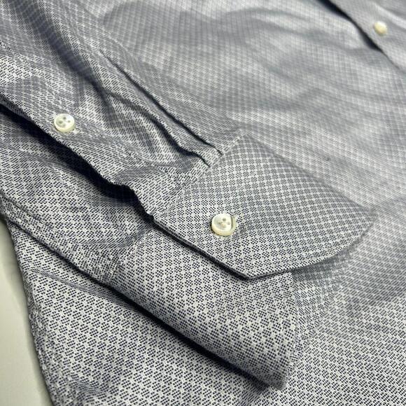 Canali Impeccabile Dress Shirt 16.5 42 Blue White Check 100% Cotton Italy Made - Picture 12 of 12